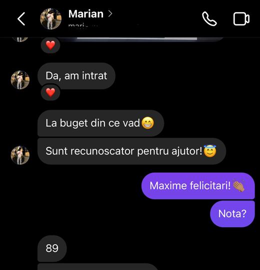 Mesaj de la un elev care a intrat la Medicină