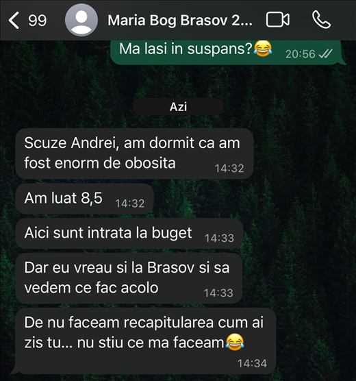 Mesaj de la un elev care a intrat la Medicină