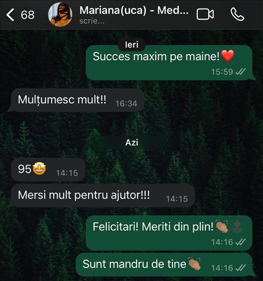 Mesaj de la un elev care a intrat la Medicină