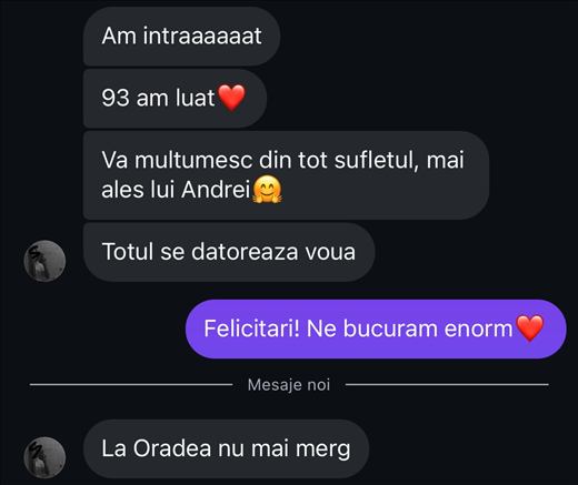 Mesaj de la un elev care a intrat la Medicină