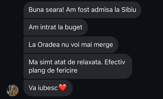 Mesaj de la un elev care a intrat la Medicină